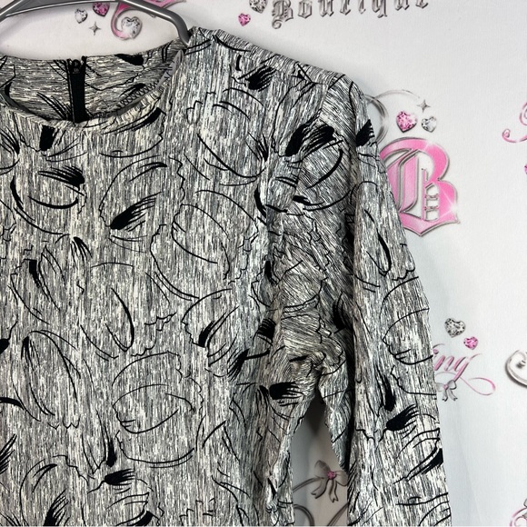 Favannah dress vintage line work abstract Elegant Black Gray art Women's Dress - Picture 5 of 12